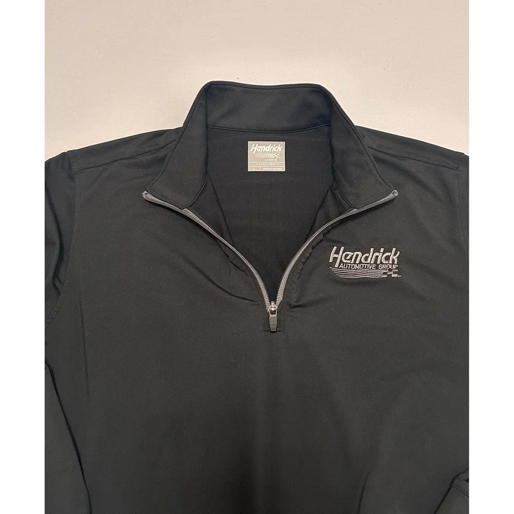 Oobe Hendrick Automotive Group Mens Black Hydrovent Quarter Zip Pullover Large